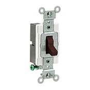 15 Amp, 120/277 Volt, Toggle Single-Pole Ac Quiet Switch, Commercial Grade, Grounding, Brown
