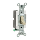 15 Amp, 120/277 Volt, Toggle Single-Pole Ac Quiet Switch, Commercial Grade, Grounding, Ivory