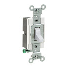 15 Amp, 120/277 Volt, Toggle Single-Pole Ac Quiet Switch, Commercial Grade, Grounding, White