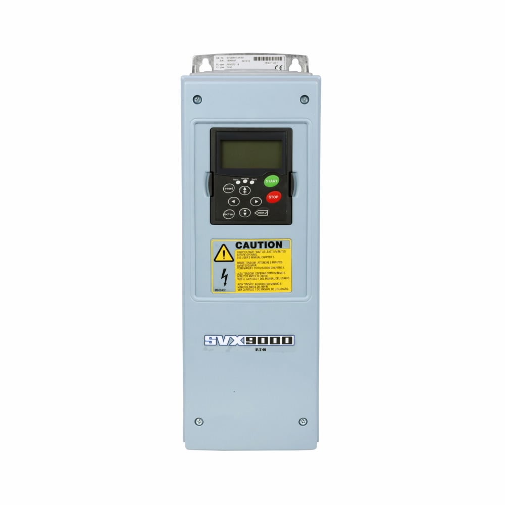 Eaton SVX adjustable frequency drive, 5HP, NEMA Type 1/IP21, 230V, FR5, Three-phase, EMC H, Standard Software, A/N keypad, Internal brake chopper, Standard boards