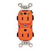 15-Amp, 125-Volt, Narrow Body Duplex Receptacle, Straight Blade, Hospital Grade, Isolated Ground, Back and Side Wired, Gray