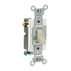 15-Amp, 120/277-Volt, Toggle 3-Way AC Quiet Switch, Commercial Grade, Grounding, Ivory