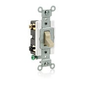 20-Amp, 120/277-Volt, Toggle Double-Pole AC Quiet Switch, Commercial Grade, White