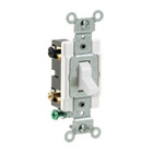 20 Amp, 120/277 Volt, Toggle 4-Way AC Quiet Switch, Commercial Spec Grade, Grounding, Side Wired, - White