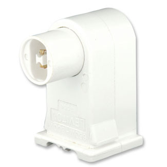 High-Output Base, Double Contact Vert, Fluorescent Lampholder, White