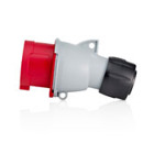32 Amp, 380-415 Volt, IEC 309-1 & 309-2, 3P, 4W, International-Rated Pin & Sleeve Plug, Industrial Grade, IP44, Splashproof - Red