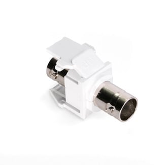 BNC QuickPort Adapter, Nickel-Plated, White
