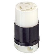 30-Amp-250-Volt/600-Volt 2-Pole, 3-Wire, Non-Grounding, Non-NEMA, Locking Connector, Black-White