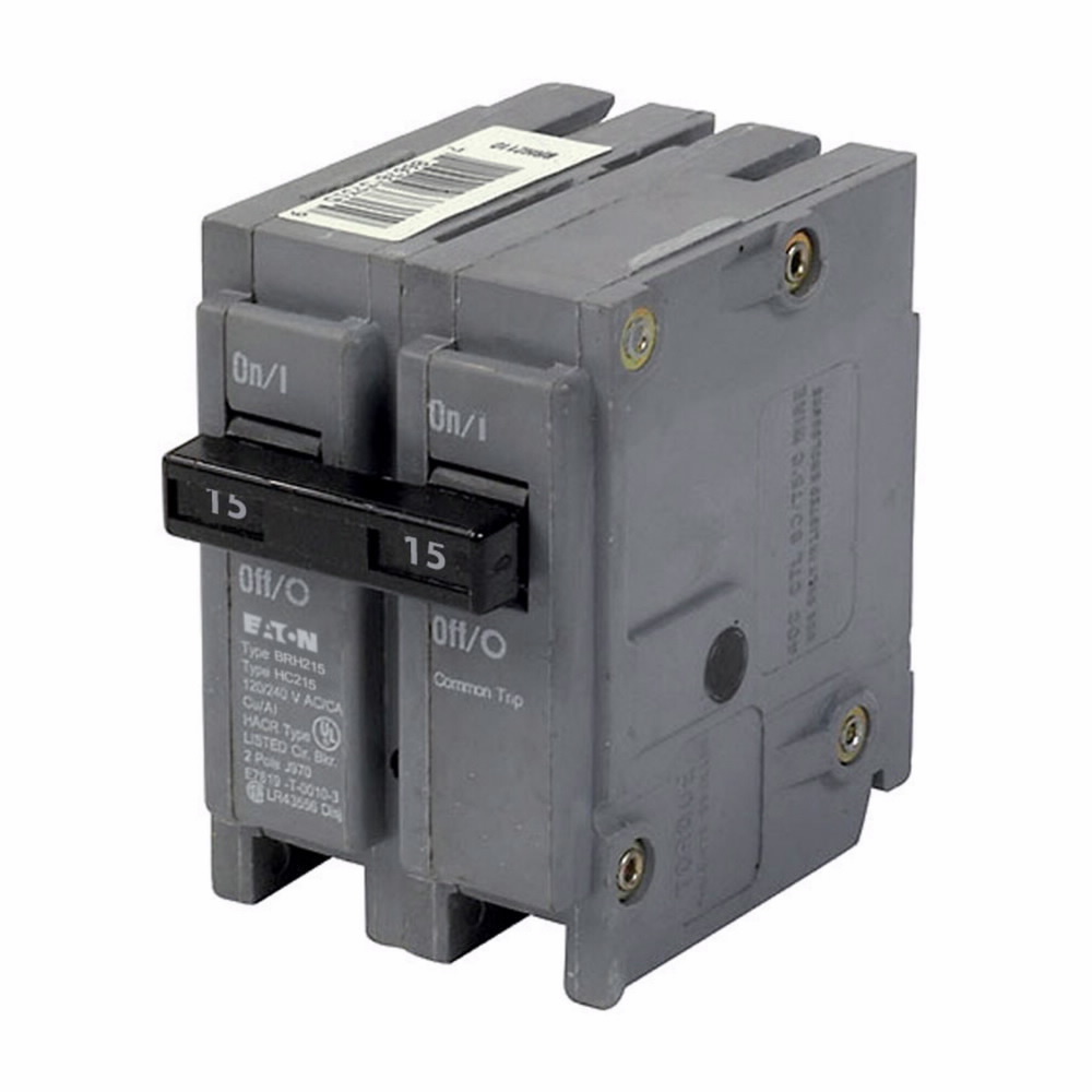 Plug-On Circuit Breaker, Two-Pole, 15A