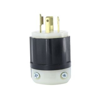 30 Amp, 120/208-Volt, 3PY, Grounding, Industrial Grade, Locking Plug, Black-White