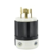 30 Amp, 120/208 Volt- 3PY, Locking Plug, Industrial Grade, Non-Grounding, Black-White