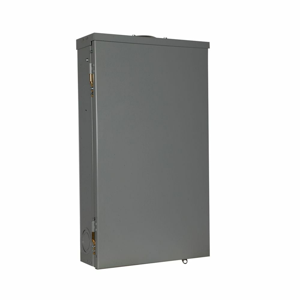 Eaton BR main lug loadcenter,No feed-thru lugs,Main lug,200 A,C3R,Aluminum,Cover included,NEMA 3R,Metallic,25 kAIC,BWH,NEMA 3R,36 Circuits,18 Spaces,Four-wire,Three-phase,Type BR 1-inch breakers,208 Y/120, 240 V,#1 AWG-300 kcmil Cu/Al