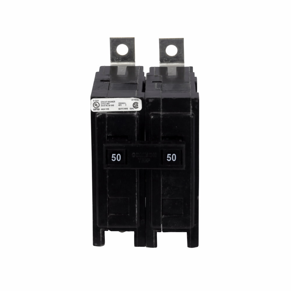 Eaton QB thermal magnetic circuit breaker, 120, 208, 240V shunt trip, 50A, Two-pole, 22 kAIC