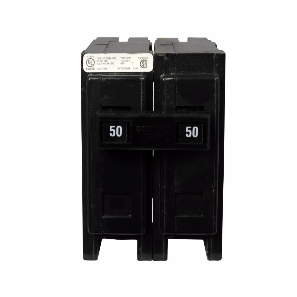Eaton Quicklag Industrial Circuit Breaker, 50A, Two-pole, 120/240V, 10 kAIC, Thermal-Magnetic, Fixed