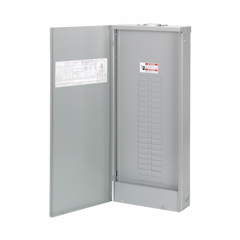 Eaton BR main lug loadcenter,No feed-thru lugs, 200 A,G1R,Aluminum, NEMA 3R,Metallic,25 kAIC,BWH,NEMA 3R,40 Circuits,Twenty-four pole,40 Spaces,Three-wire,Single-phase,Type BR 1-inch breakers,120/240V,#1 AWG-300 kcmil Cu/A