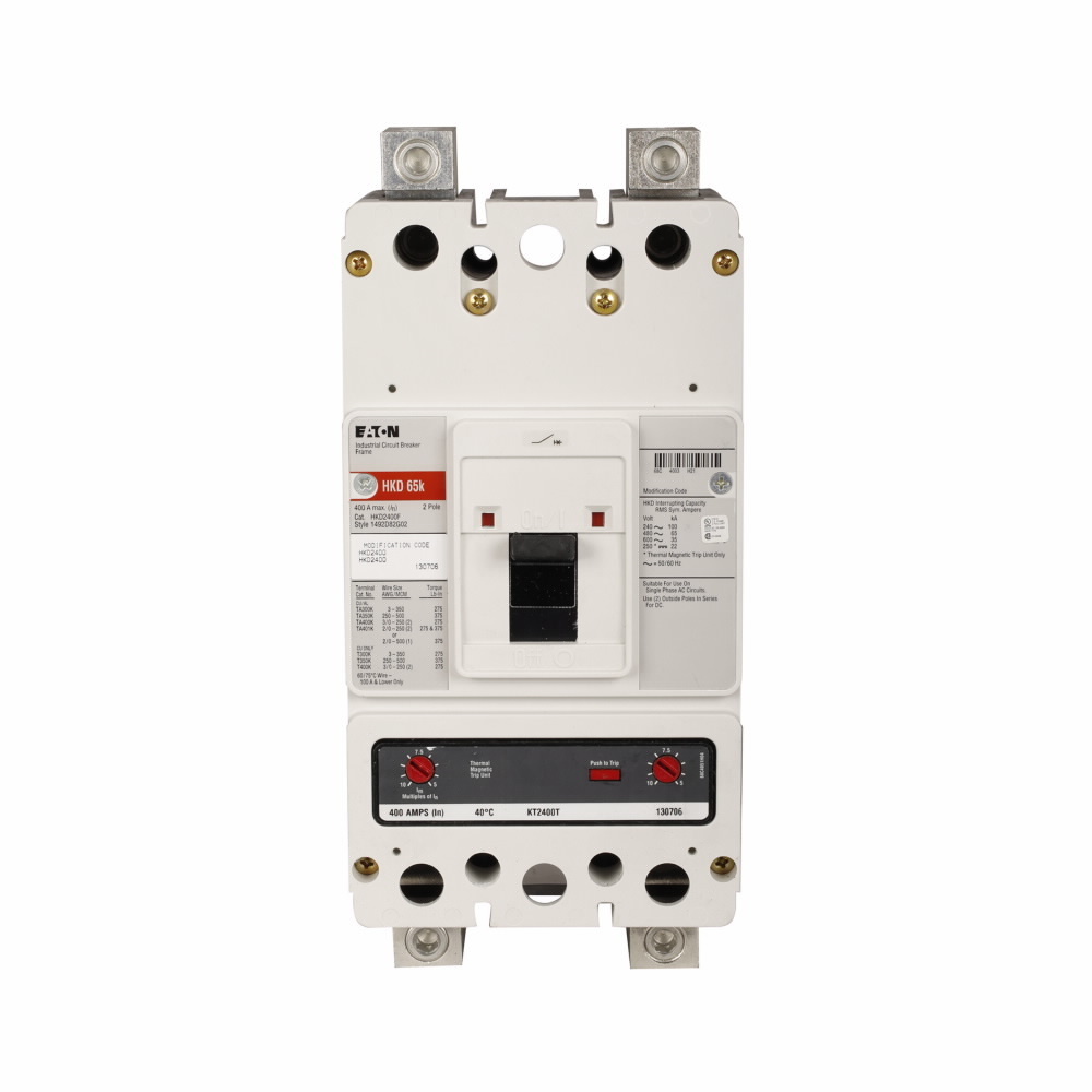 KD BRKR 2P 400A 600VAC MAX 25KAIC @ 600V