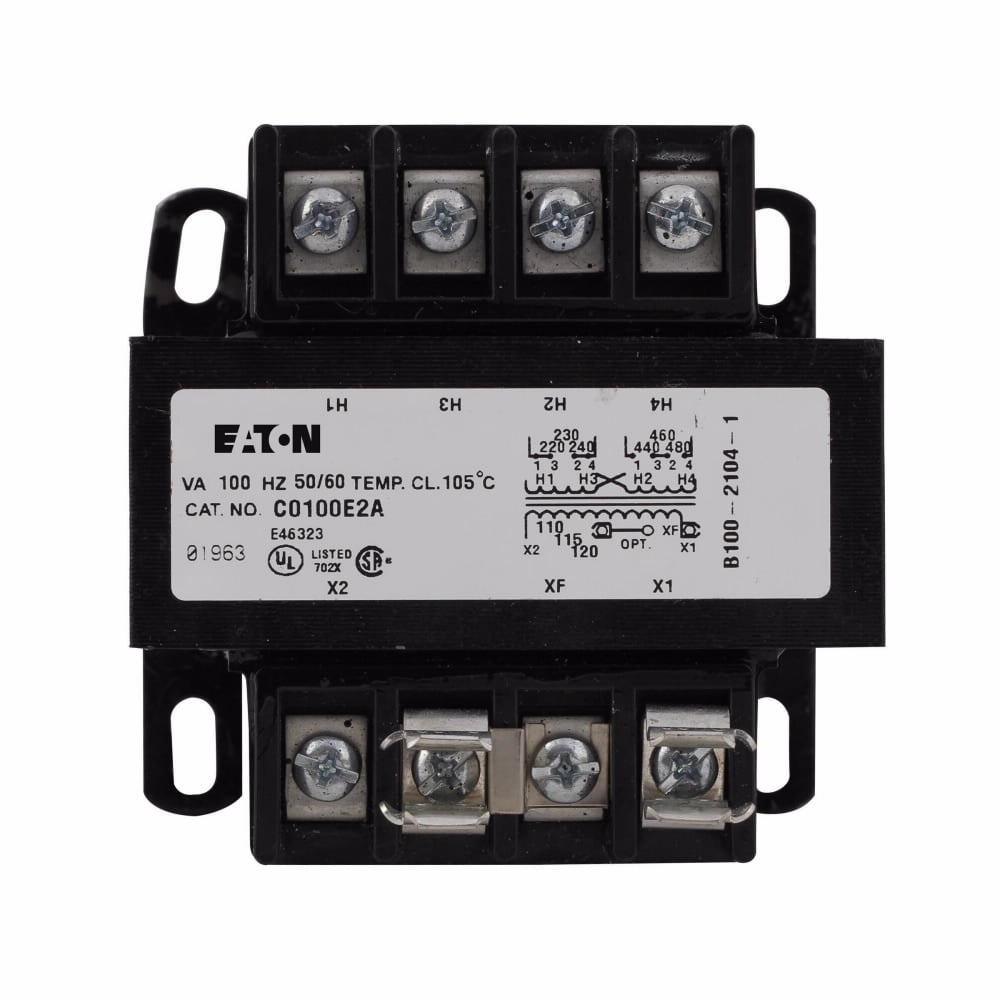 Eaton type MTE, industrial control transformer, pv: 120 x 240v, taps: none, sv: 24v, 55?c, 50 va