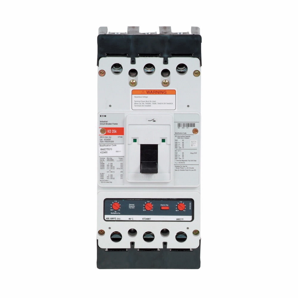 KDB BRKR 3P 400A 600VAC MAX 25KAIC @600V
