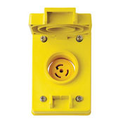 30 Amp, 277/480 Volt- 3PY, Flush Mounting Locking Receptacle, Industrial Grade, Grounding, Wetguard with Cover, Yellow