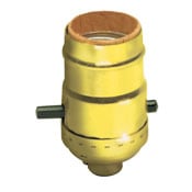 Incandescent Lampholder, Metal Shell, Medium Base, Polished Finish