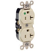 20-Amp, 125-Volt, Heavy Duty Hospital Grade, Duplex Receptacle, Straight Blade, Self Grounding, Red