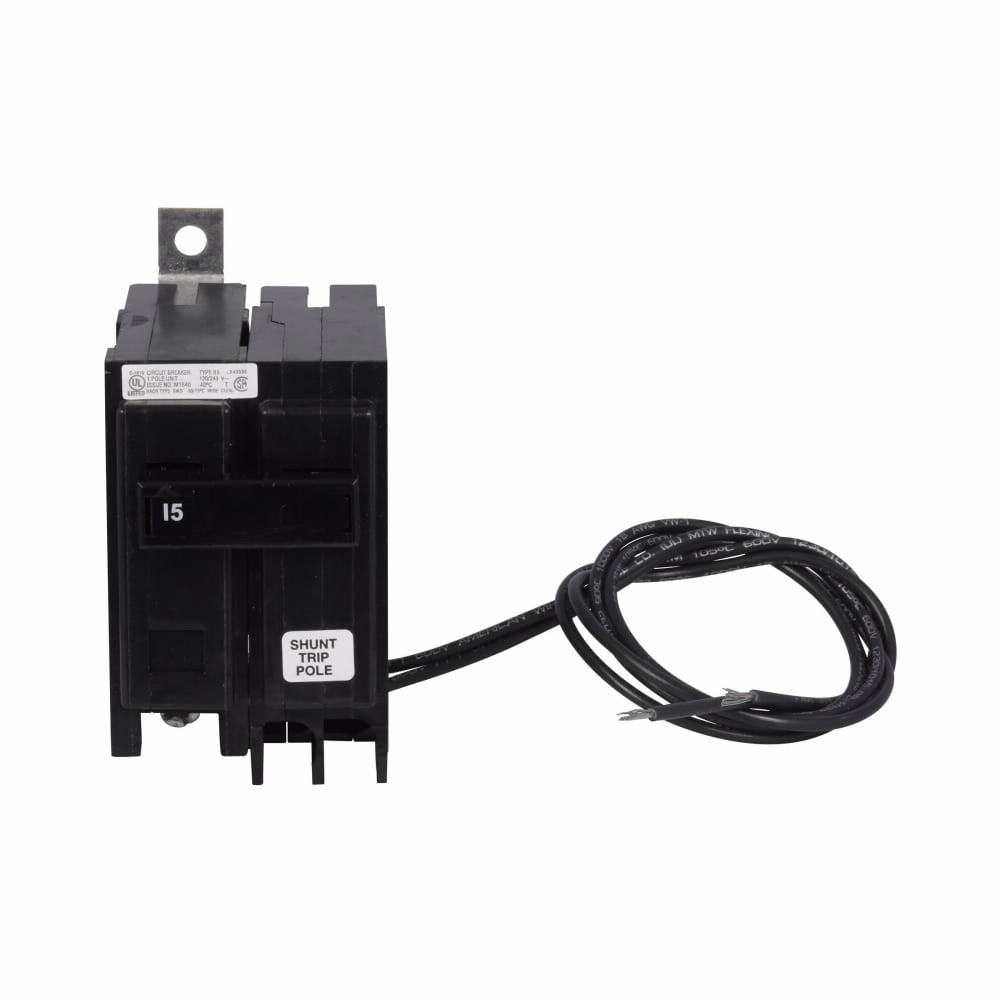 Eaton BAB thermal magnetic circuit breaker,Quicklag industrial thermal-magnetic circuit breaker,15 A,10 kAIC,Single-pole,120/240 V,Non-Interchangeable,Q7,BAB,24/48 Vdc Shunt trip