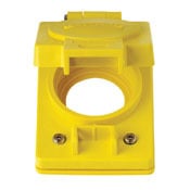 1-Gang Receptacle Flip Lid, 20A Locking, Wetguard, Corrosion Resistant, Thermoplastic, Yellow