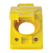 1-Gang Receptacle Flip Lid, 30A Locking, Wetguard, Corrosion Resistant, Thermoplastic, Yellow