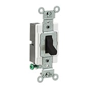 20-Amp, 120/277-Volt, Toggle Single-Pole AC Quiet Switch, Commercial Grade, Grounding, Black