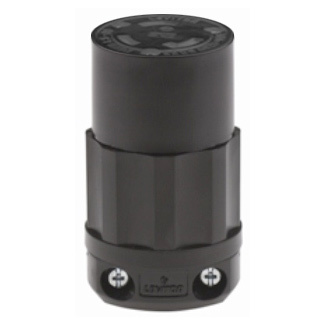 30 Amp, 125 Volt, 2-Pole, 3-Wire, Locking Connector, Industrial Grade, Grounding, Power Indication, Black