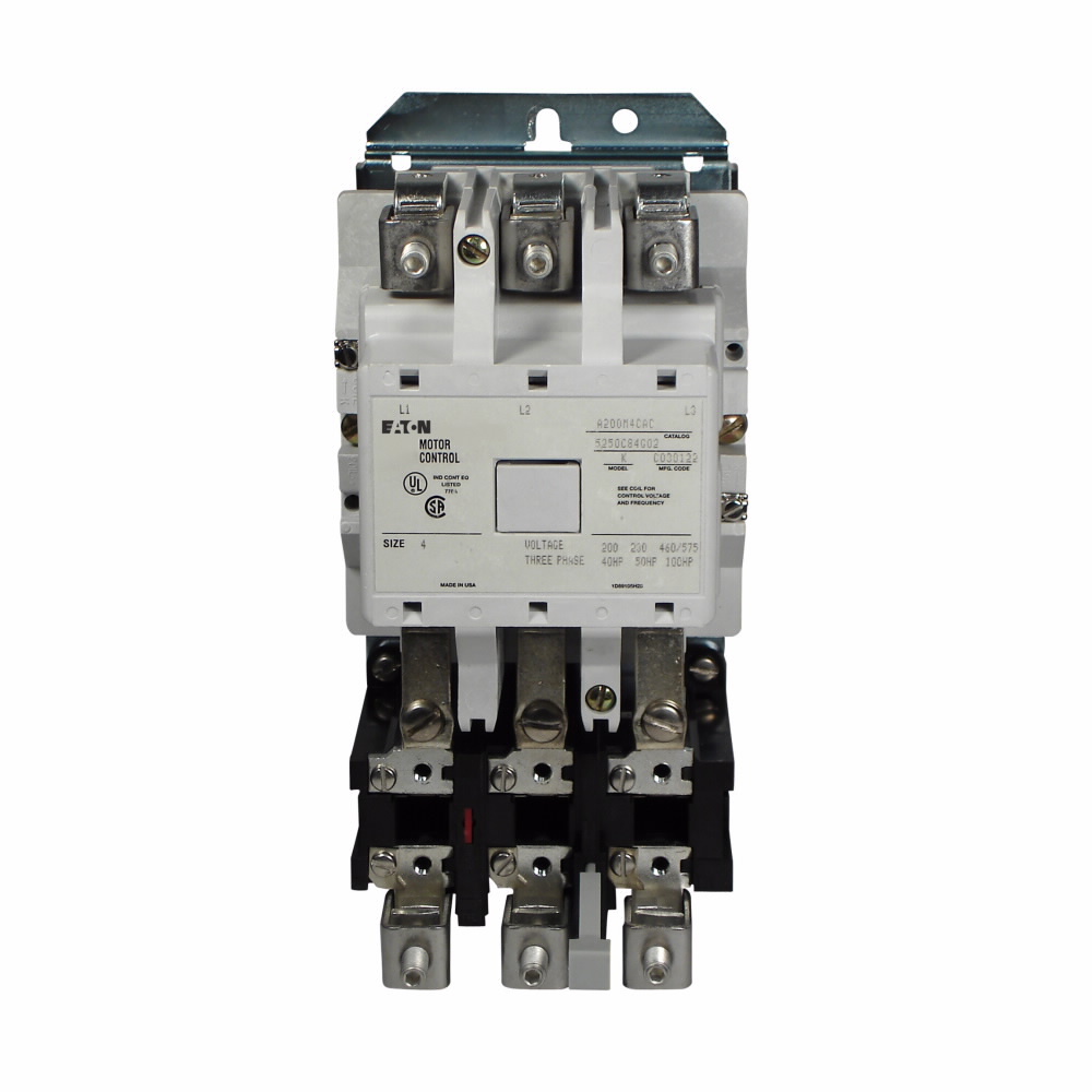 Eaton Freedom NEMA motor control starter, Non-Reversing Starter, 480V/60 Hz coil voltage, 135A, Three-pole, Size 4, 40 hp at 208V, 50 hp at 240V, 100 hp at 480,600V, A200 series
