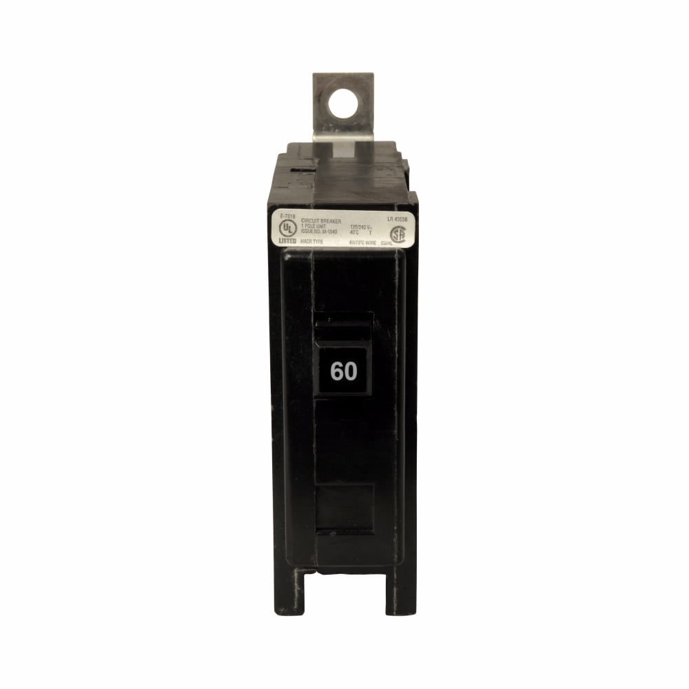 Eaton Quicklag Industrial Thermal-Magnetic Circuit Breaker, Single-pole, Non-Interchangeable, 60A, 22 kAIC, 120/240V
