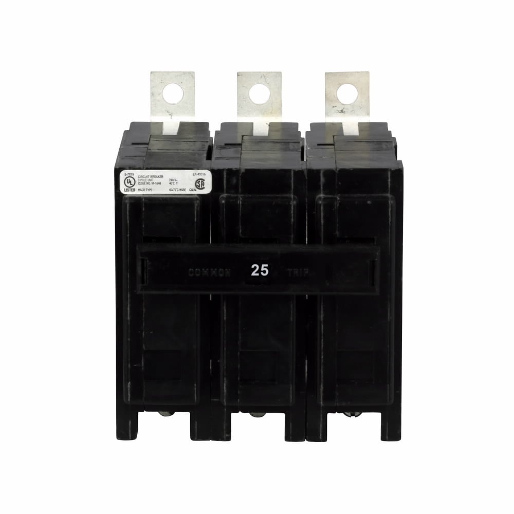 Quicklag Industrial Thermal-Magnetic Circuit Breaker, Three-pole, 25A, 22 kAIC, 240V, Bolt-on