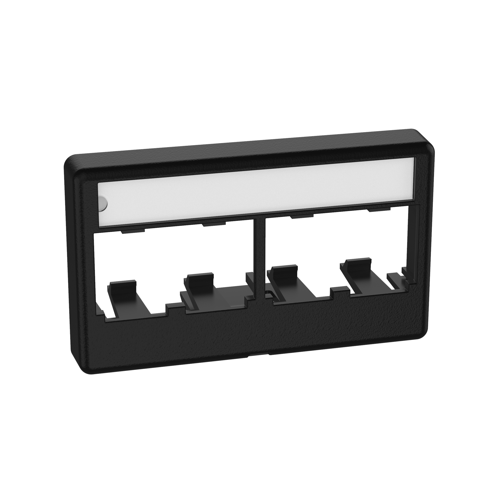 Furniture Faceplate, 4 Port, Black      