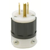 15 Amp, 125 Volt, NEMA 5-15P, 2P, 3W, Industrial Grade, Plug, Straight Blade, Grounding, Power Indication, Black-White