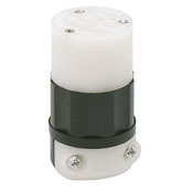 15 Amp, 125 Volt, Connector, Straight Blade, Industrial Grade, Grounding, Power Indication, Black