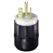 20 Amp, 125 Volt, NEMA 5-20P, 2P, 3W, Straight Blade, Plug, Industrial Grade, Grounding, Power Indication, Black