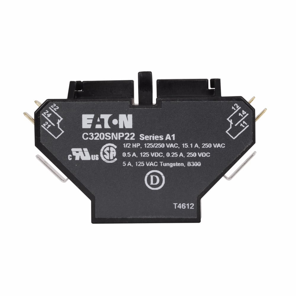 Snap Switch Design Side Mounted Auxiliary Contact, Open with metal mounting plate, 2NO-2NC