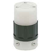 15/10 Amp, 125 Volt/250 Volt, Locking Connector, Industrial Grade, Non-Grounding, Black-White