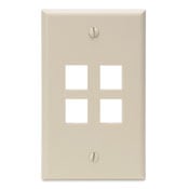 QuickPort Wallplate, Single Gang, 4-Port, Ivory
