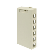 QuickPort Surface Mount Housing, 6-Port, Ivory