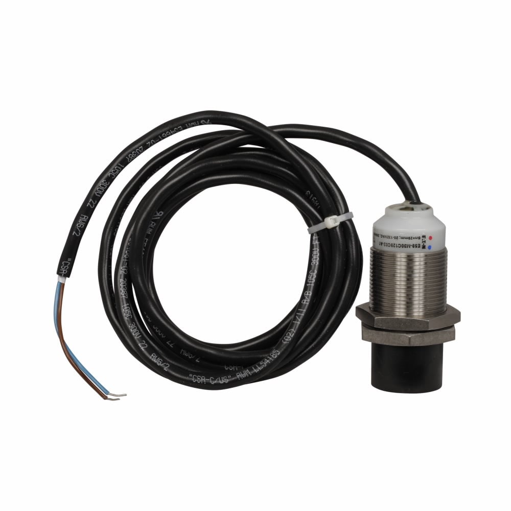 Eaton iProx Sensor, E59, Straight, 30 mm, Unshielded, 360? viewable LED, M12, 300 mA at 6-48 Vdc, 4 pin, <3% sensing range, NPN/PNP auto configure, NO, 6-48 Vdc