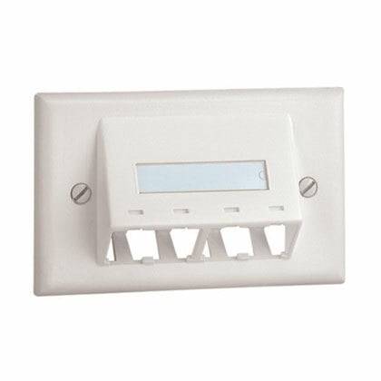 Faceplate, 4 Port, Classic, Sloped Horiz