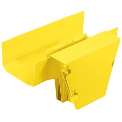 The FiberRunner? 6x4 Vertical Tee Fitting attaches to a 6x4 channel and/or fitting to create a 90? vertical drop from a horizontal run. A hinged door is included. The vertical tee fitting requires a coupler to attach a trumpet or 3-port spillout to a vertical exit. It accepts the optional snap-on cover in conjunction with the channel.