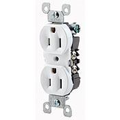 15 Amp, 125 Volt, Co/Alr Duplex Receptacle, Straight Blade, Residential Grade, Grounding, Ivory