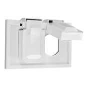 1-Gang Duplex Device Wallplate Cover, Weather-Resistant, Thermoplastic, Device Mount, Horizontal, White