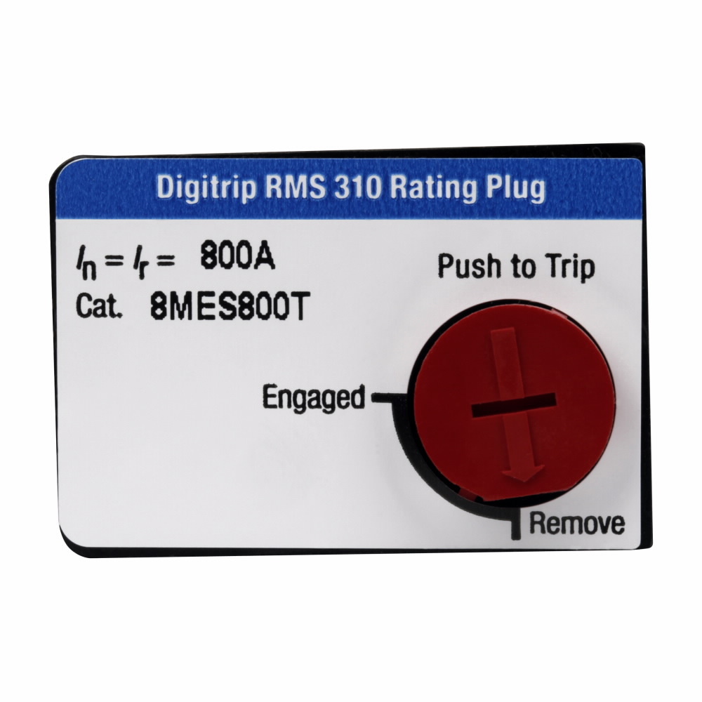 Eaton molded case circuit breaker accessory rating plug, Digitrip RMS 310 fixed rating plug, 800 A, For type MDL, HMDL, CMDL and CHMDL breakers, Frame J-K, Series C