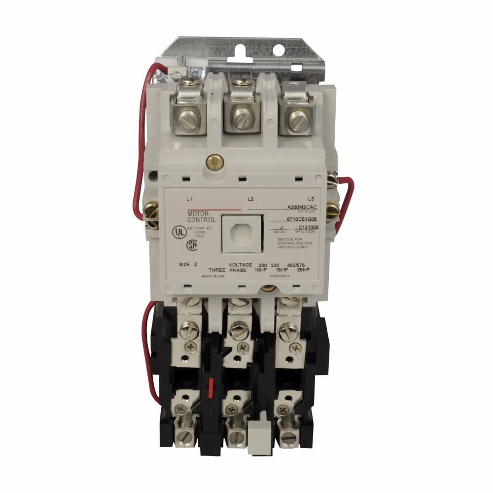 Eaton Freedom NEMA motor control starter, Non-reversing starter, 120 VAC coil voltage, 45A, Three-pole, Size 2, 7-1/2 hp at 115V, 10 hp at 208V, 15 hp at 240V, 25 hp at 480,600V, A200 series, Wired for Separate Control