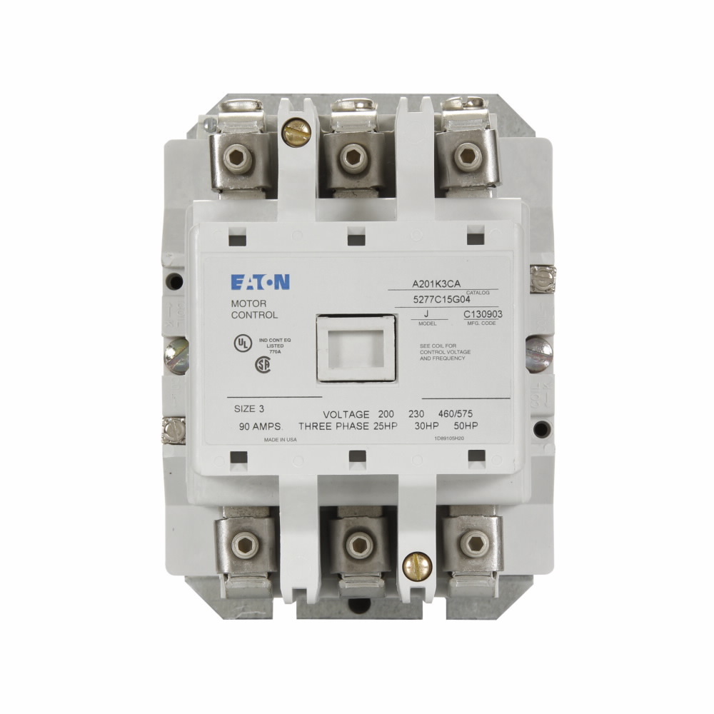 Eaton Freedom NEMA motor control contactor, Non-Reversing Front Connected Contactors, 90A, Front Connected, Five-pole open, Size: 3, A200 series, 120V at 60 Hz, 110V at 50 Hz coil