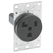 30 Amp, 125 Volt, Flush Mounting Receptacle, Industrial Grade, Straight Blade, Grounding, Black